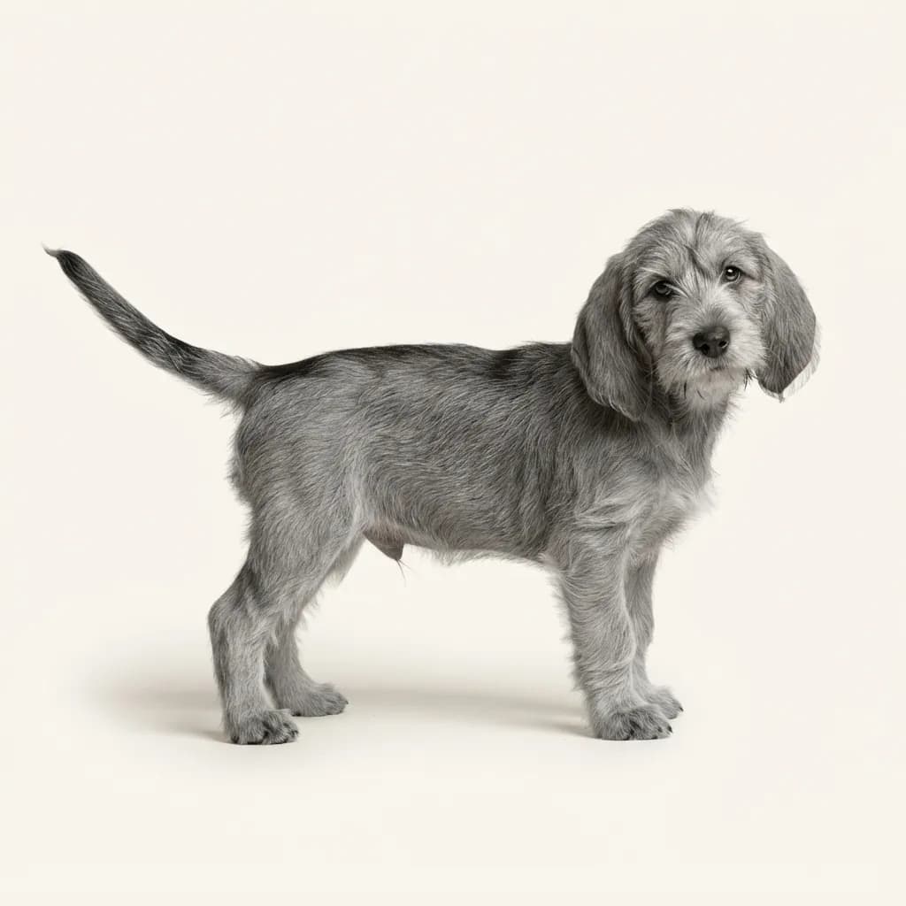 Grand Basset Griffon Vendeen in Grizzle — Fellfarbe und Aussehen