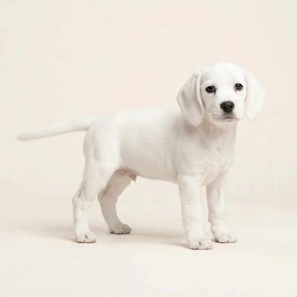 Beagle in Weiß — Fellfarbe und Aussehen