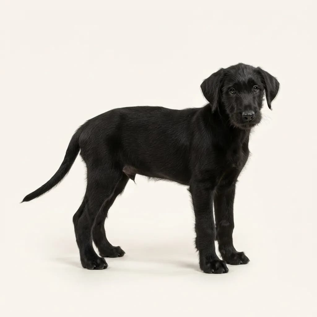 Irish Wolfhound in Schwarz — Fellfarbe und Aussehen