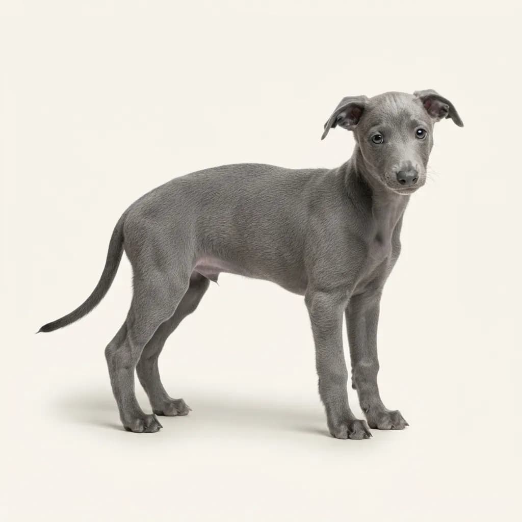 Whippet in Blau — Fellfarbe und Aussehen