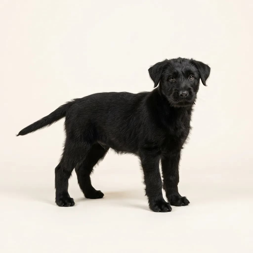 Bouvier des Ardennes in Schwarz — Fellfarbe und Aussehen