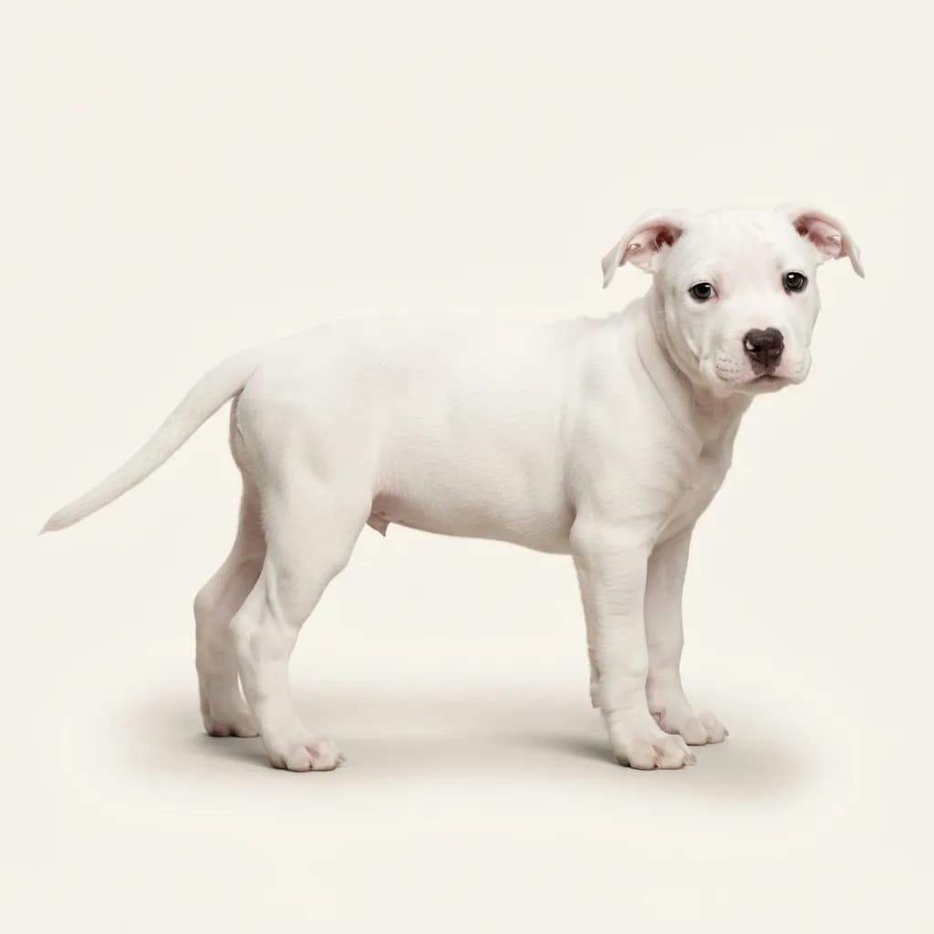 American Pit Bull Terrier in Weiß — Fellfarbe und Aussehen