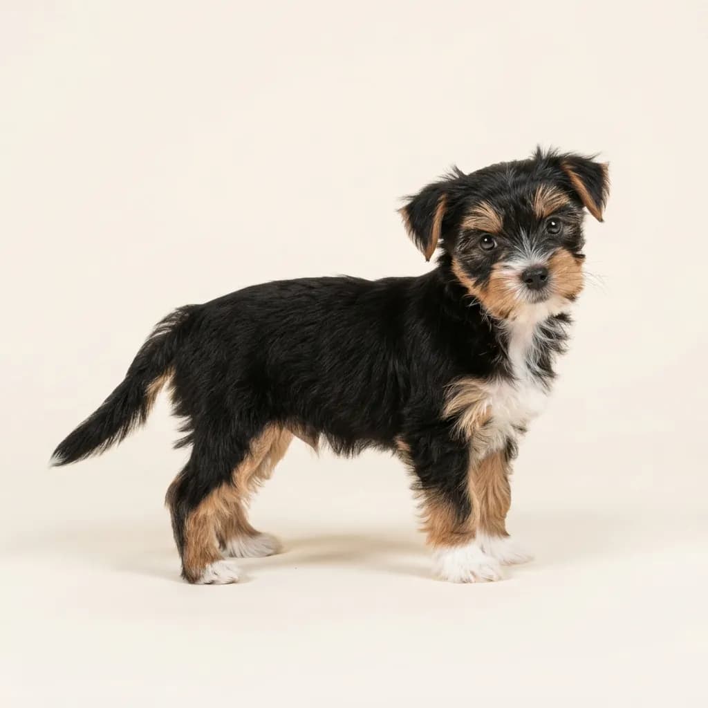 Yorkshire Terrier in Dreifarbig (Tricolor) — Fellfarbe und Aussehen