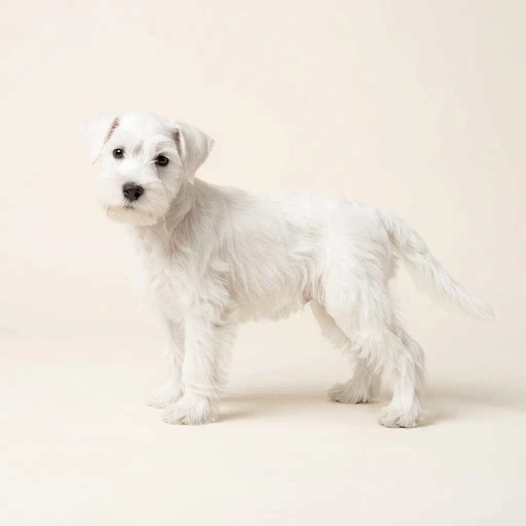 Zwergschnauzer in Weiß — Fellfarbe und Aussehen