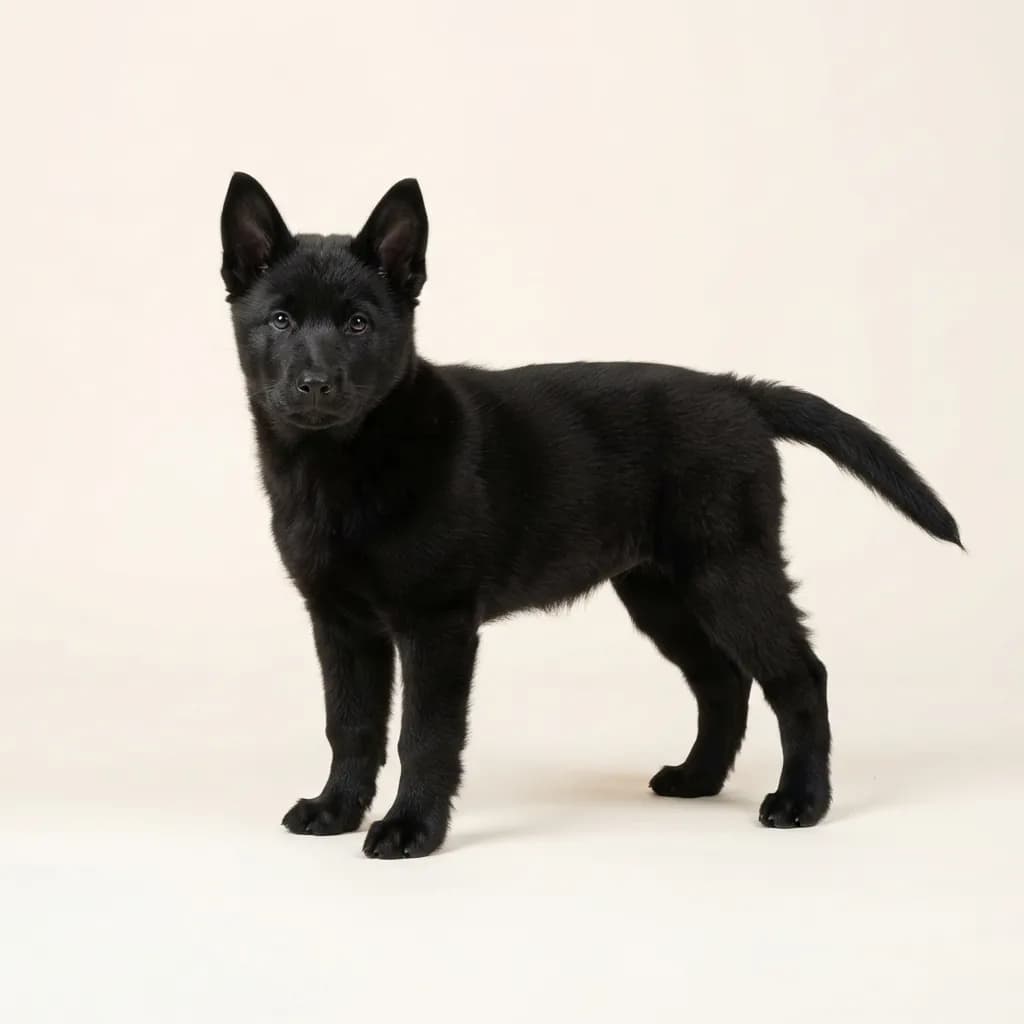 Norwegischer Elchhund (schwarz) in Schwarz — Fellfarbe und Aussehen