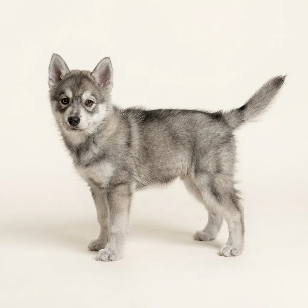 Pomsky in Wolfsgrau — Fellfarbe und Aussehen