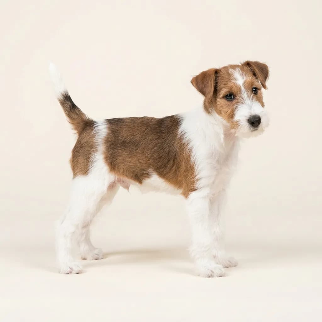 Fox Terrier (Drahthaar) in Braun-Weiß — Fellfarbe und Aussehen