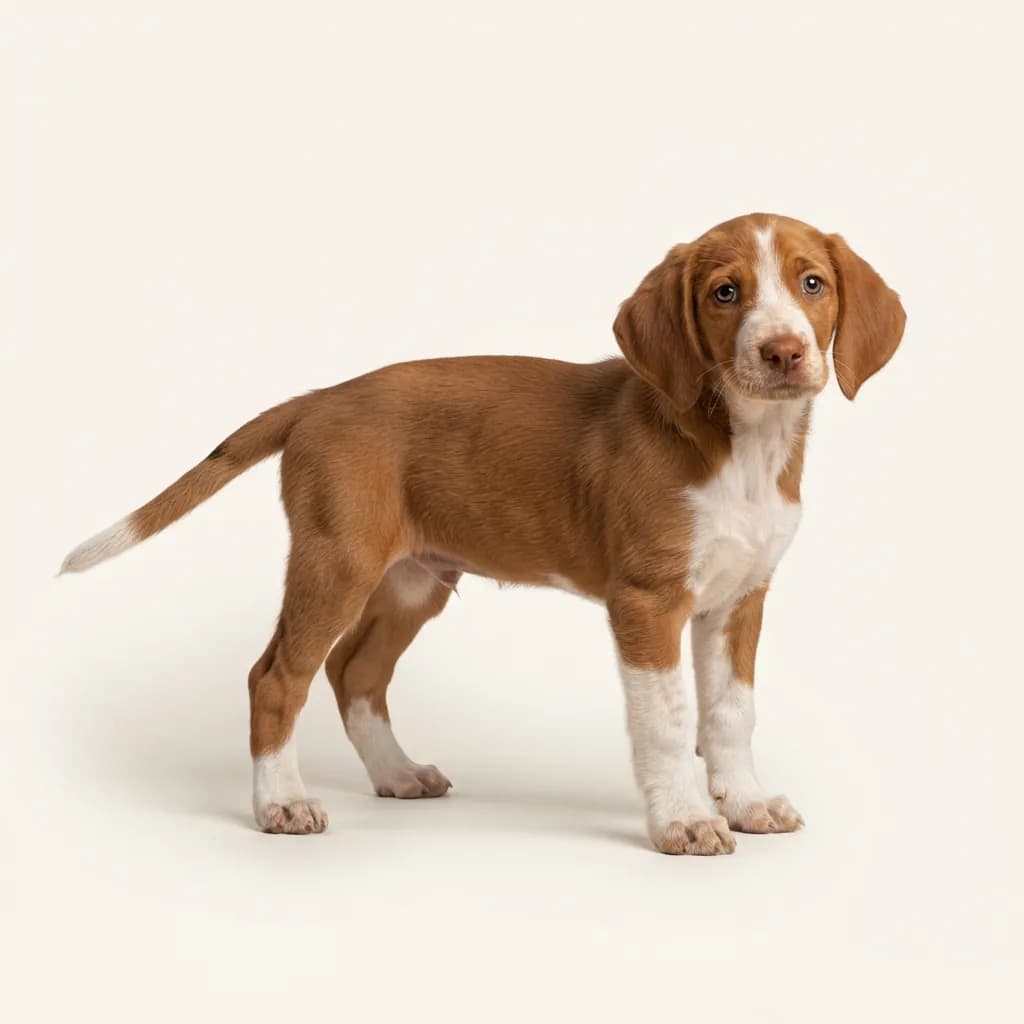 Français blanc et orange (Französischer Weiß-Oranger Laufhund) in Zweifarbig — Fellfarbe und Aussehen
