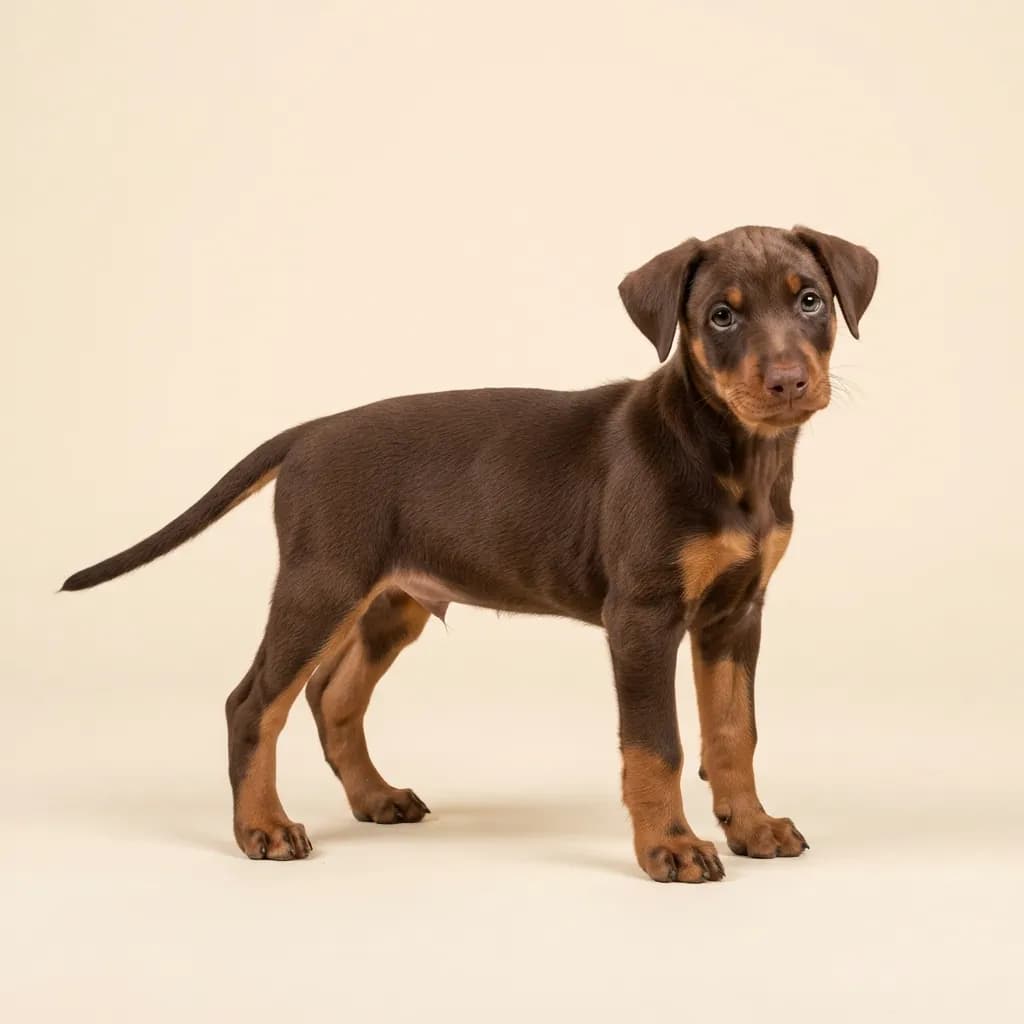 Deutscher Pinscher in Braun mit Loh — Fellfarbe und Aussehen