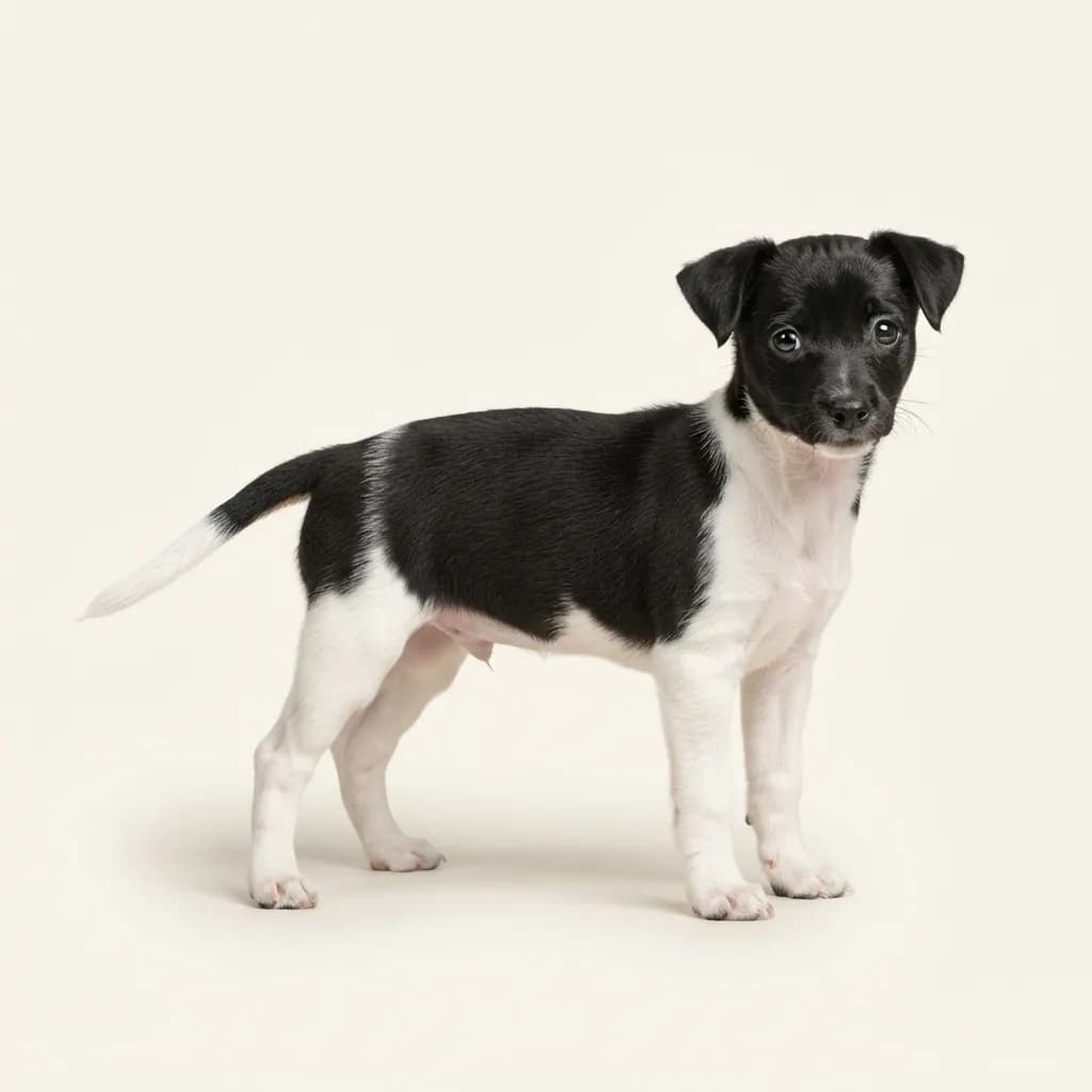 American Toy Terrier in Schwarz-Weiß — Fellfarbe und Aussehen