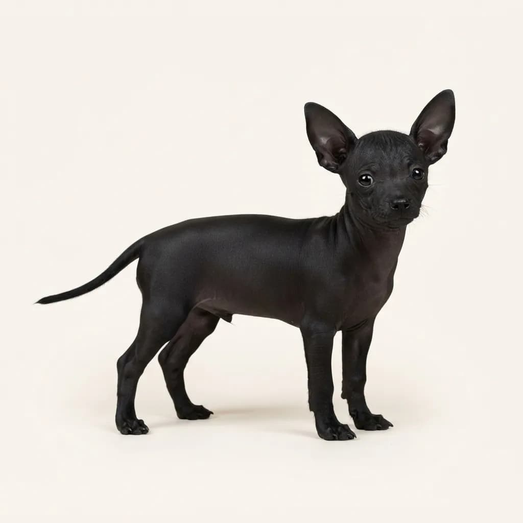 Haarloser Chihuahua in Schwarz — Fellfarbe und Aussehen