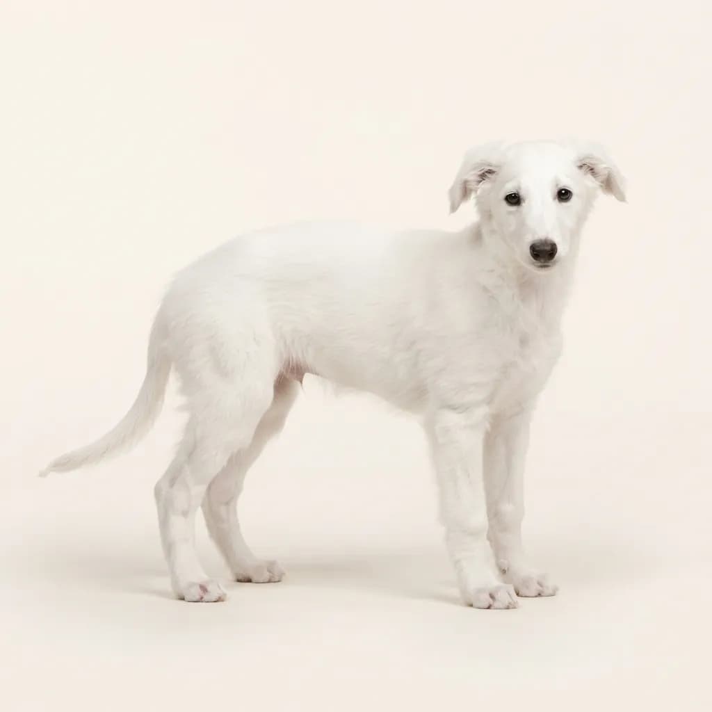 Silken Windhound in Weiß — Fellfarbe und Aussehen