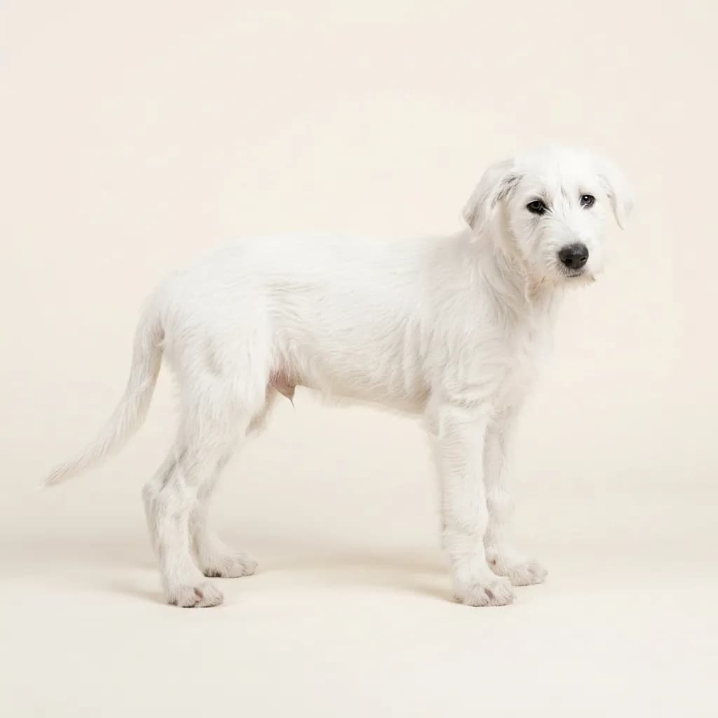 Irish Wolfhound in Weiß — Fellfarbe und Aussehen