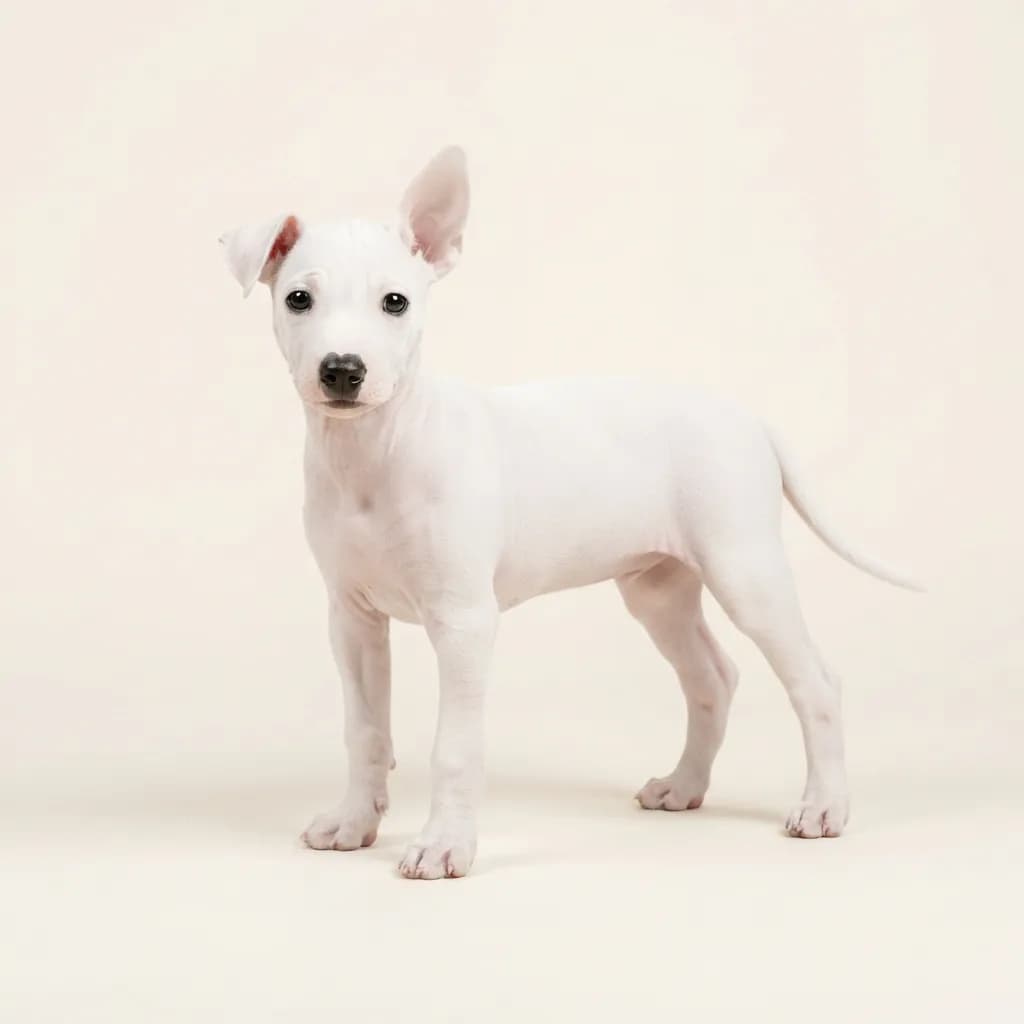 American Hairless Terrier in Weiß — Fellfarbe und Aussehen