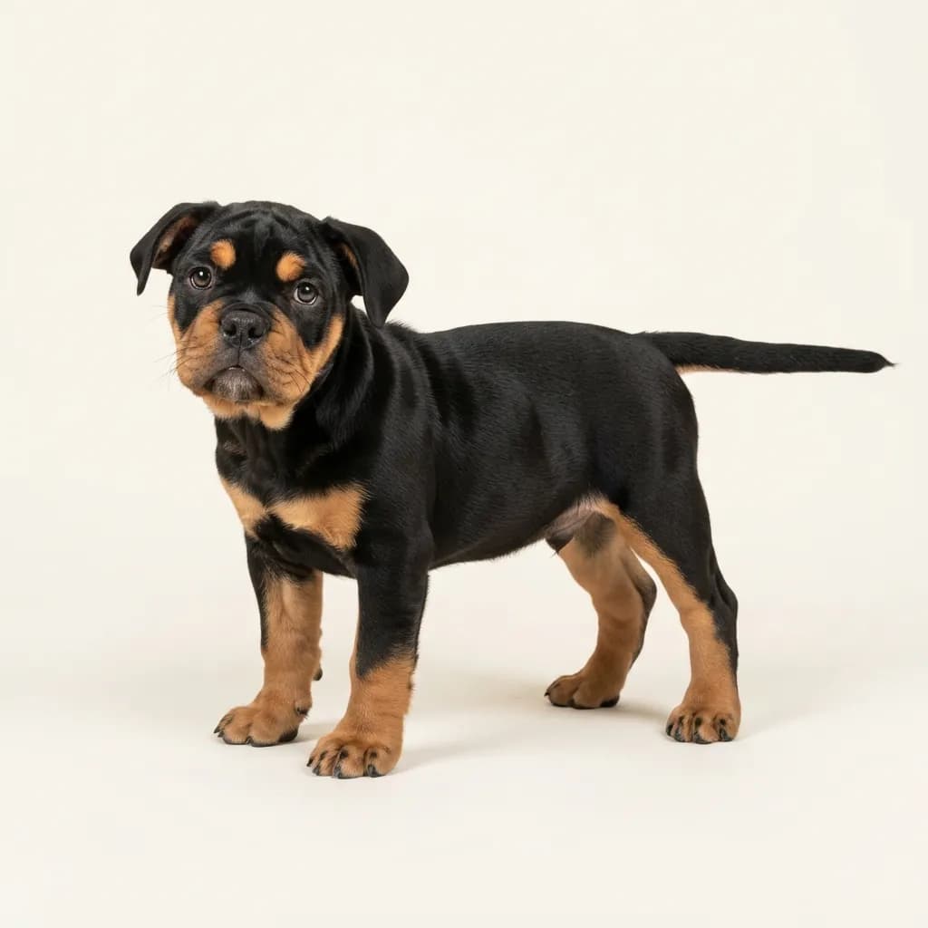Old English Bulldog in Schwarz mit Loh — Fellfarbe und Aussehen