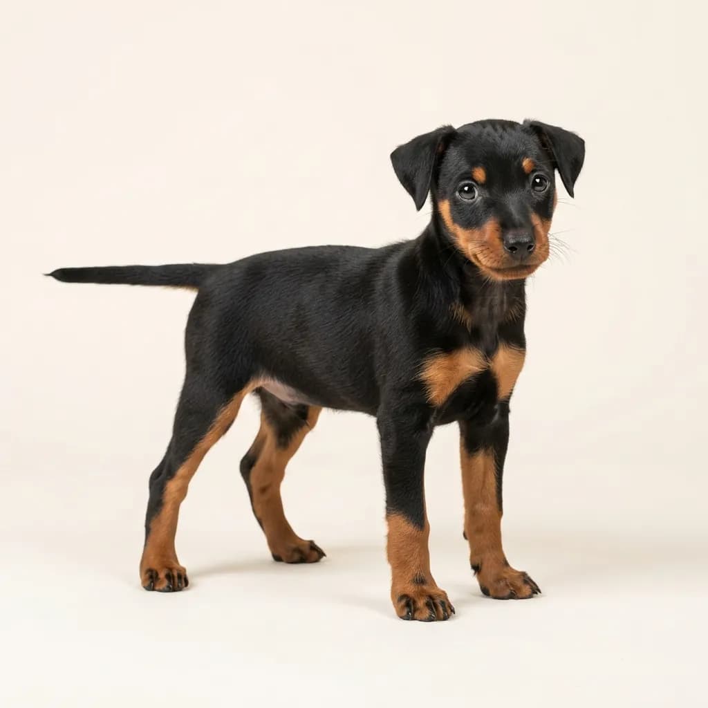 Manchester Terrier in Schwarz mit Loh — Fellfarbe und Aussehen