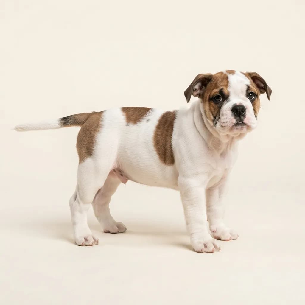 Old English Bulldog in Gescheckt — Fellfarbe und Aussehen
