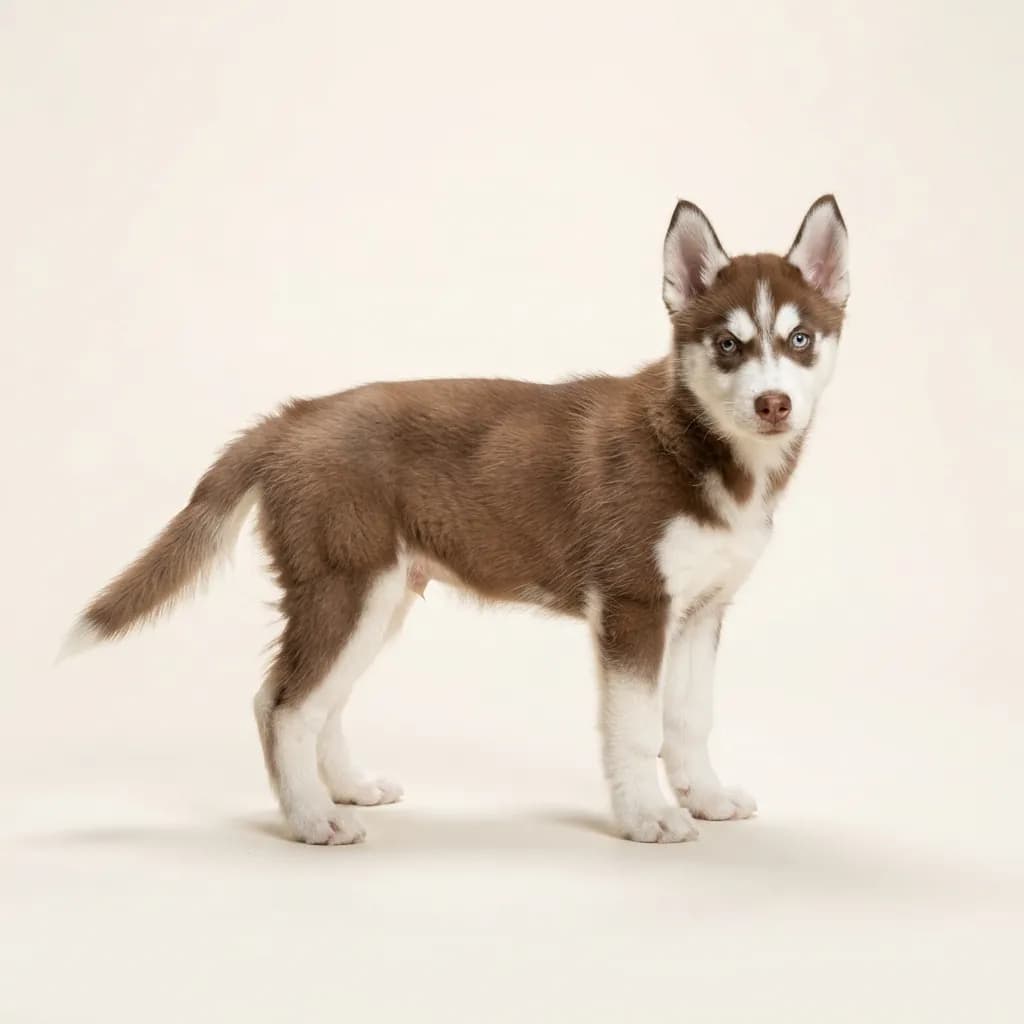 Siberian Husky in Braun-Weiß — Fellfarbe und Aussehen