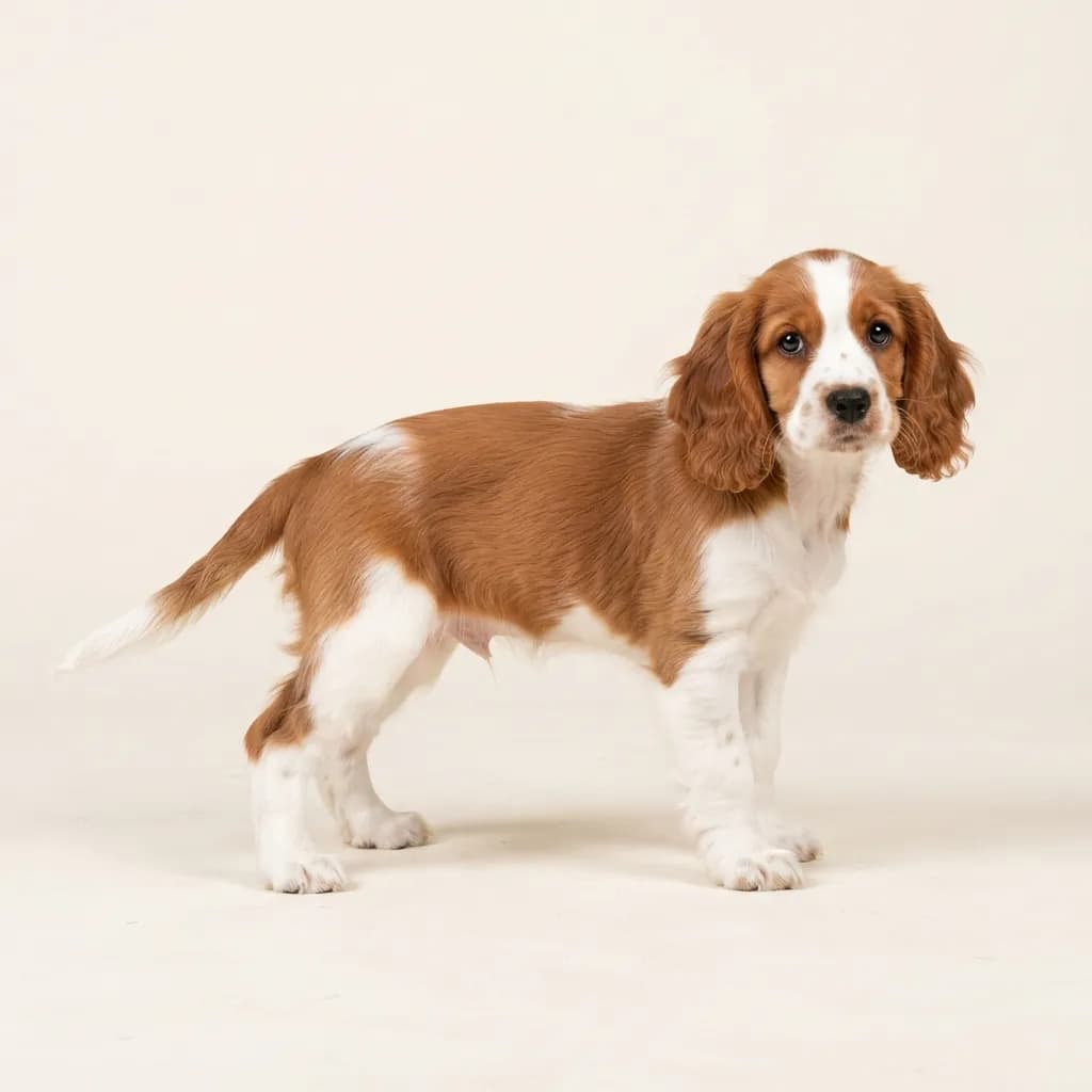 English Cocker Spaniel in Rot-Weiß — Fellfarbe und Aussehen