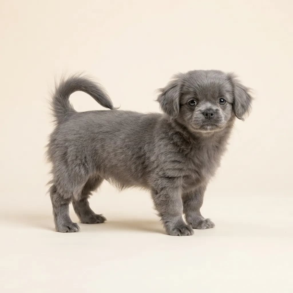 Pekingese in Grau — Fellfarbe und Aussehen
