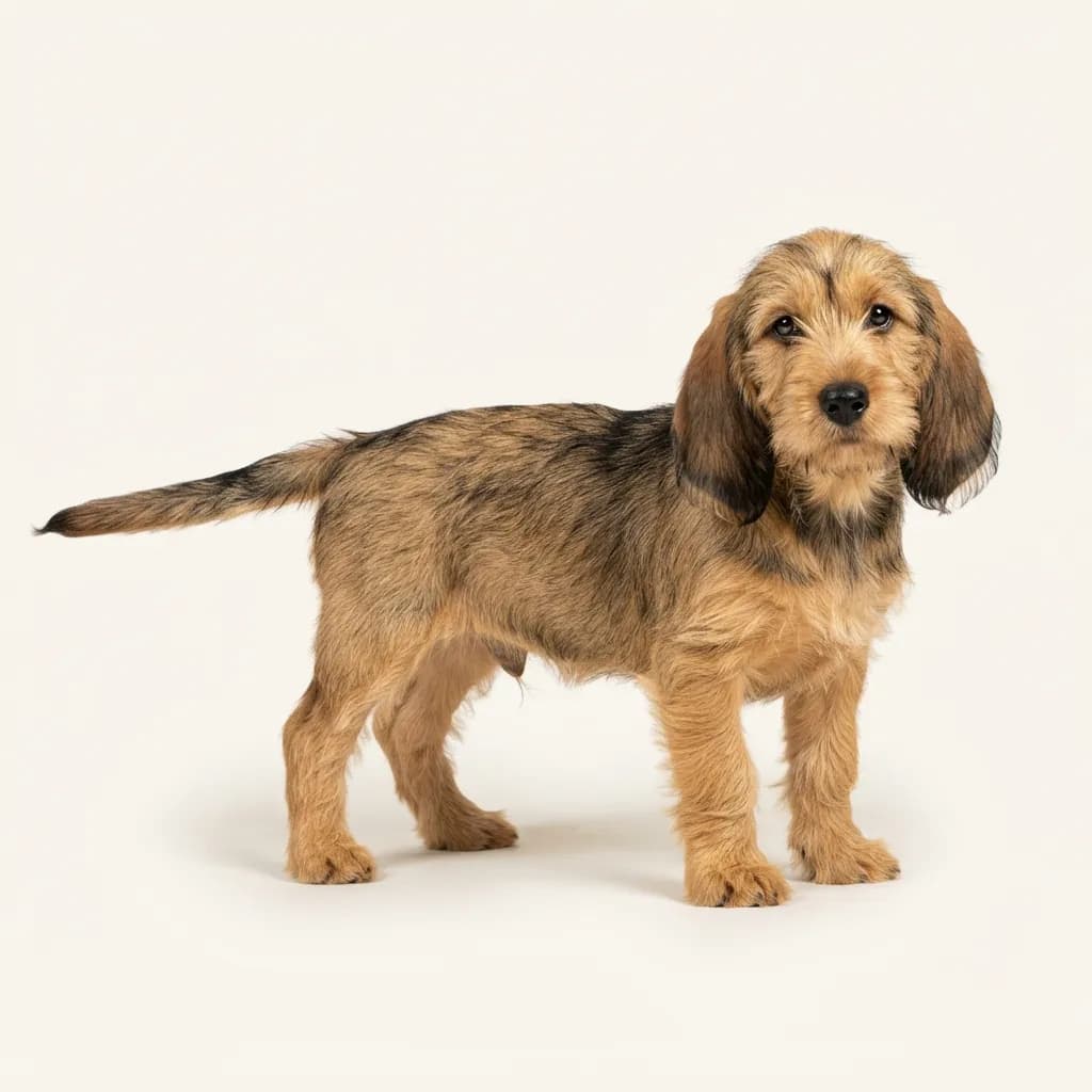 Grand Basset Griffon Vendeen in Zobel — Fellfarbe und Aussehen