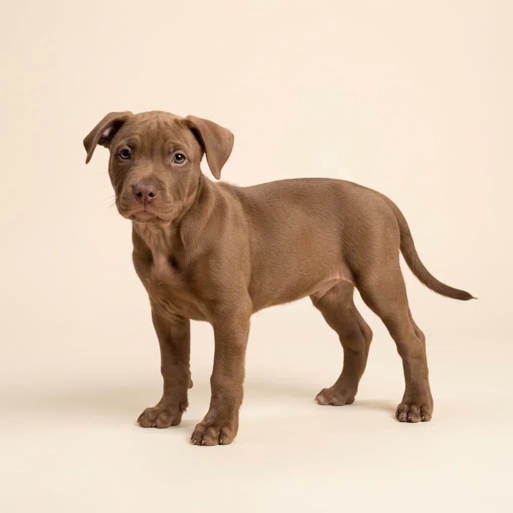 American Pit Bull Terrier in Braun — Fellfarbe und Aussehen