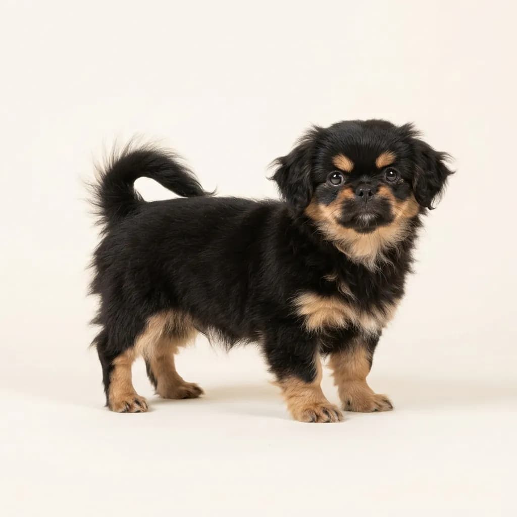 Pekingese in Schwarz mit Loh — Fellfarbe und Aussehen